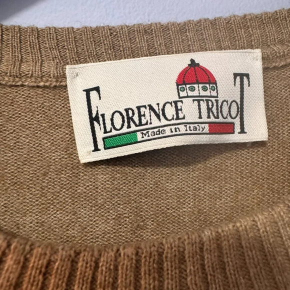 Florance Tricot size Large ladies tan  coloured wool blend sweater‎ - Picture 3 of 4